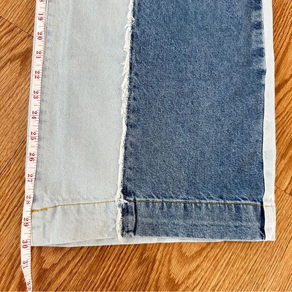 FOREVER 21 Premium Low Rise Wide Leg Distressed 100% Cotton Denim Jeans Sz 27 - Picture 8 of 10